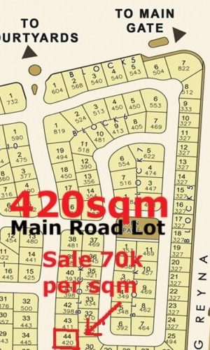 portofino south lot for sale 420sqm